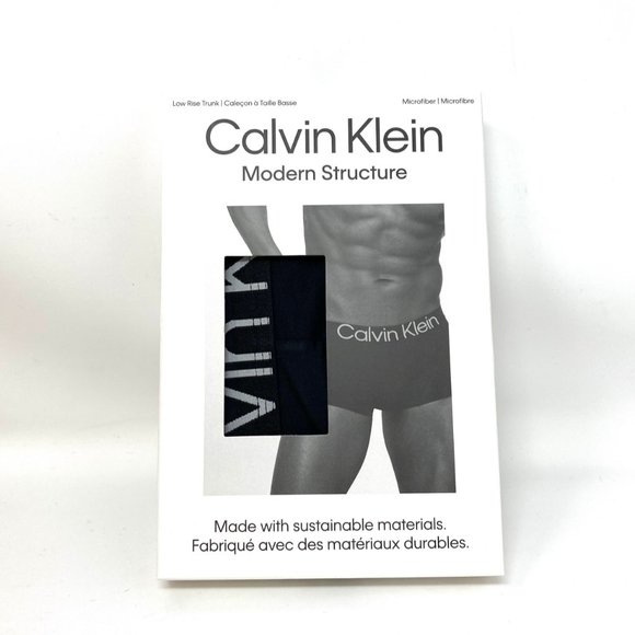 Calvin Klein One Men's NB2974-001 Low Rise Trunk Black Microfiber Logo Waistband - Picture 2 of 5